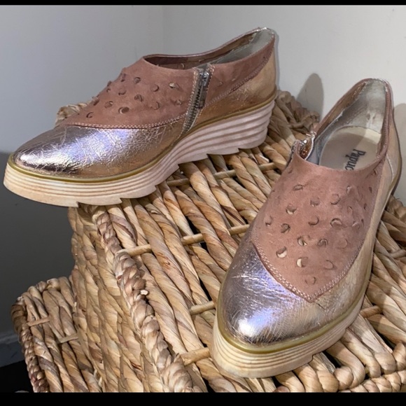 Papucei Platform loafers Brown metallic antique gold leather Shoes Extravagant - Picture 1 of 7